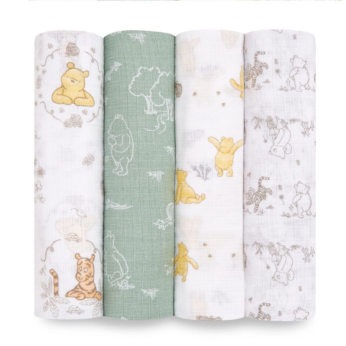 Disney™ Winnie the Pooh essentials cotton muslin swaddle blanket 4 pack
