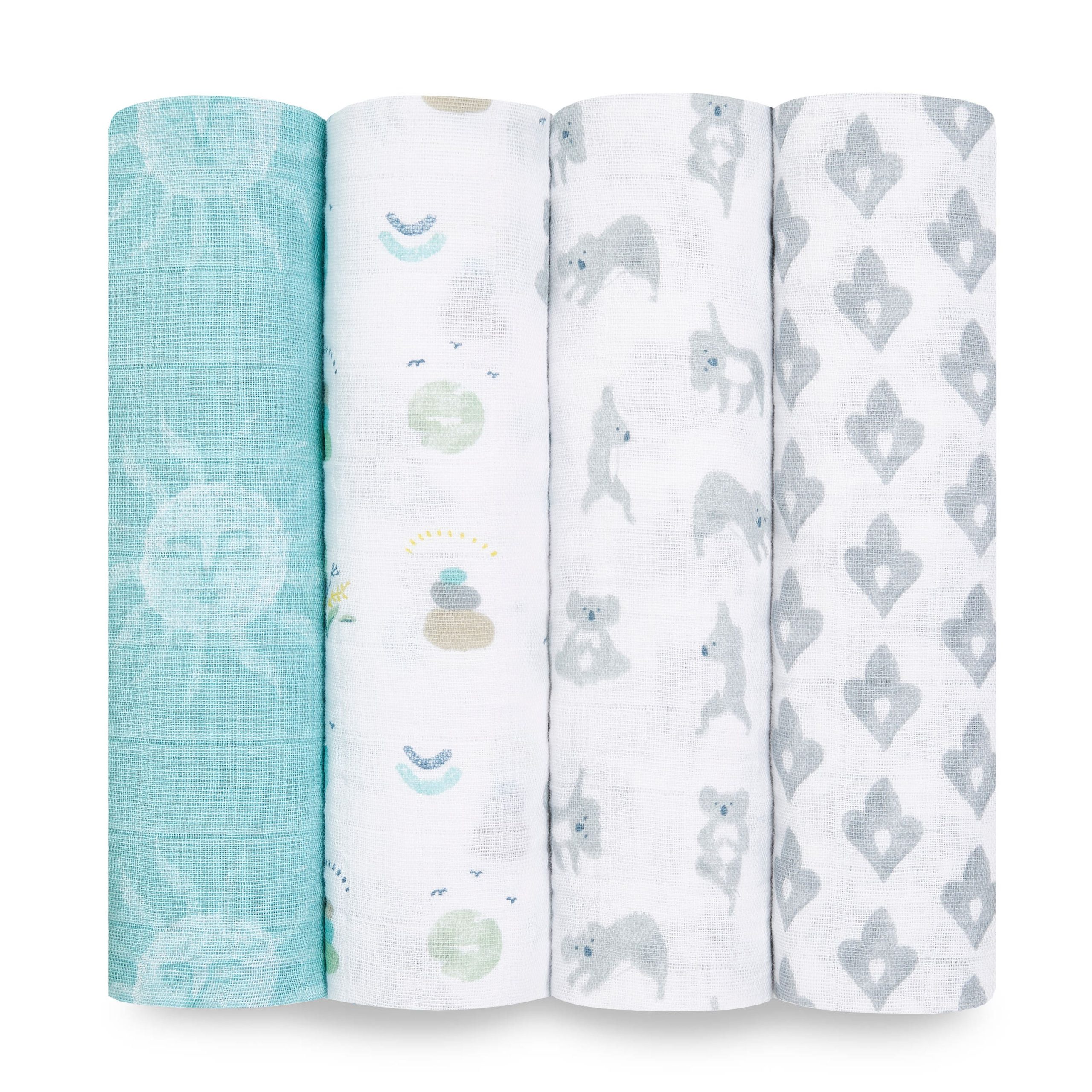 boutique 100% cotton muslin swaddle blanket 4 pack