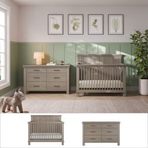 Denman 2-Piece Nursery Set with Crib and Dresser