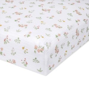 essentials cotton muslin crib sheet