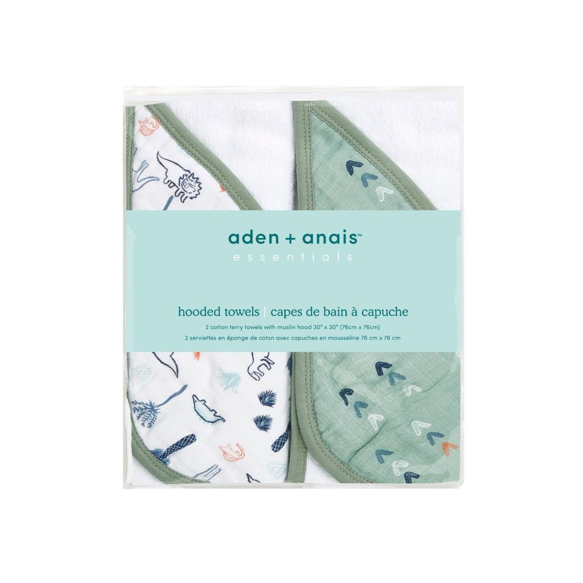 essentials cotton muslin hooded towels 2 pack - Image 2