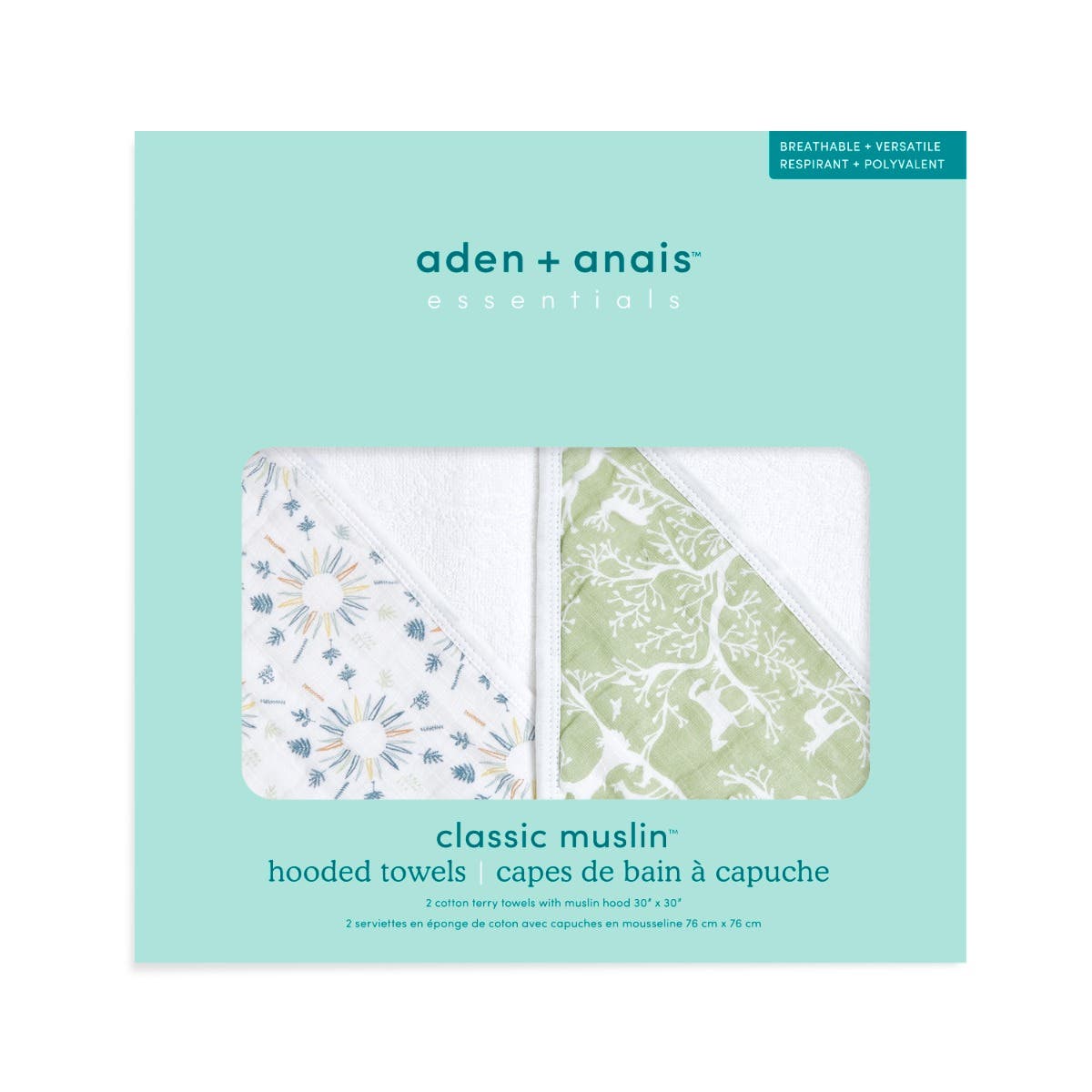 essentials cotton muslin hooded towels 2 pack - Image 3
