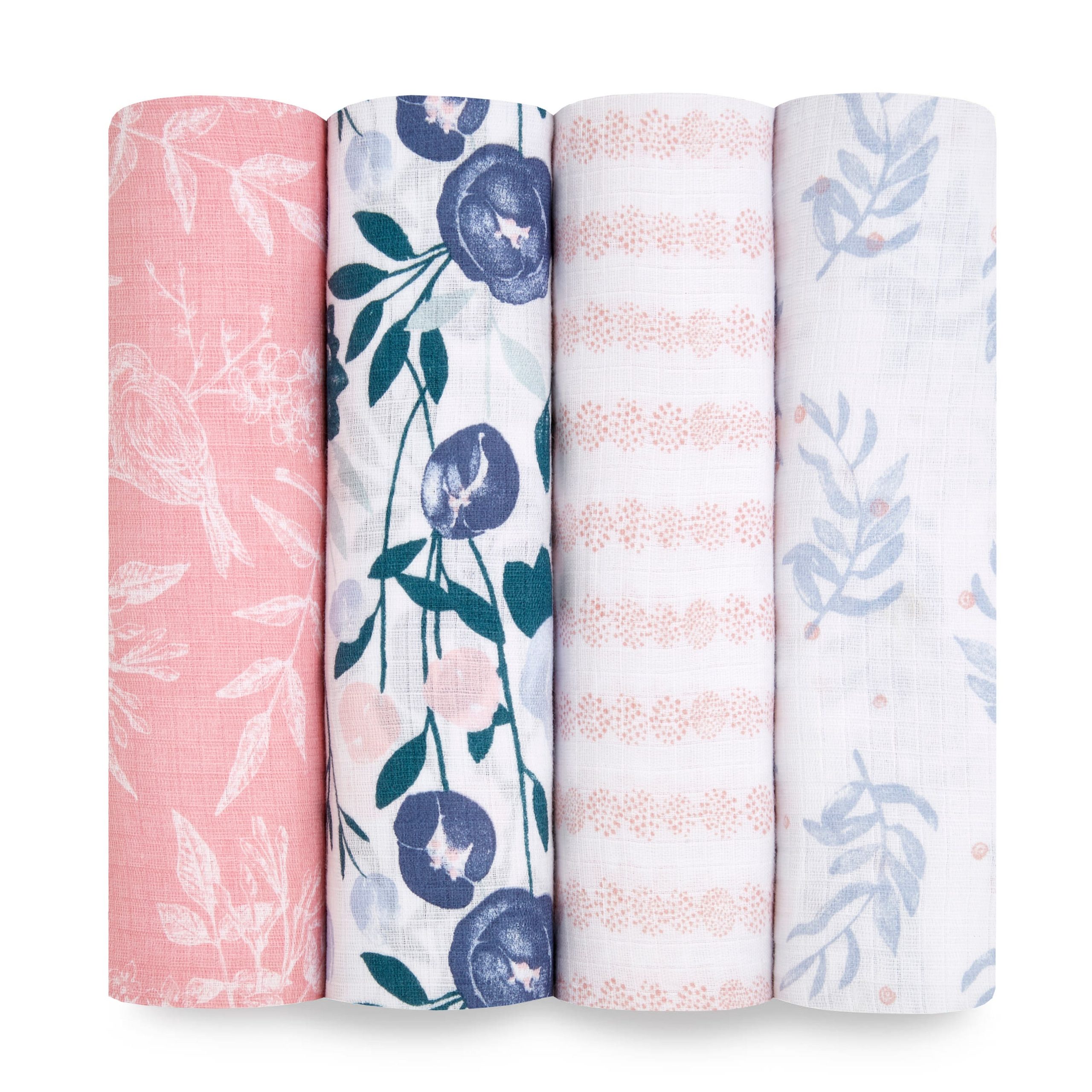 essentials cotton muslin swaddle blanket 4 pack