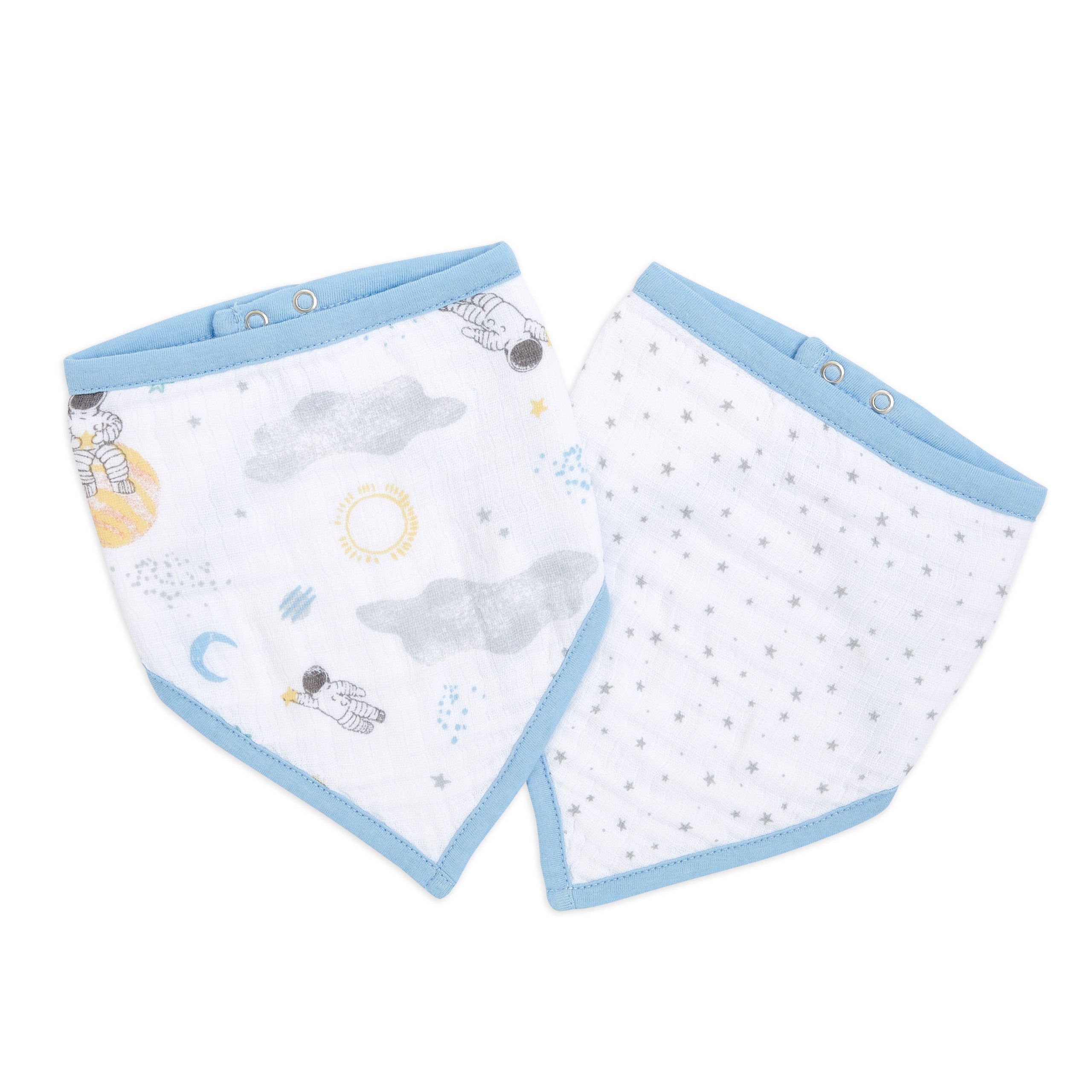 essentials cotton muslin bandana bibs 2 pack