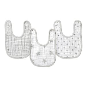 essentials cotton muslin snap bibs 3 pack