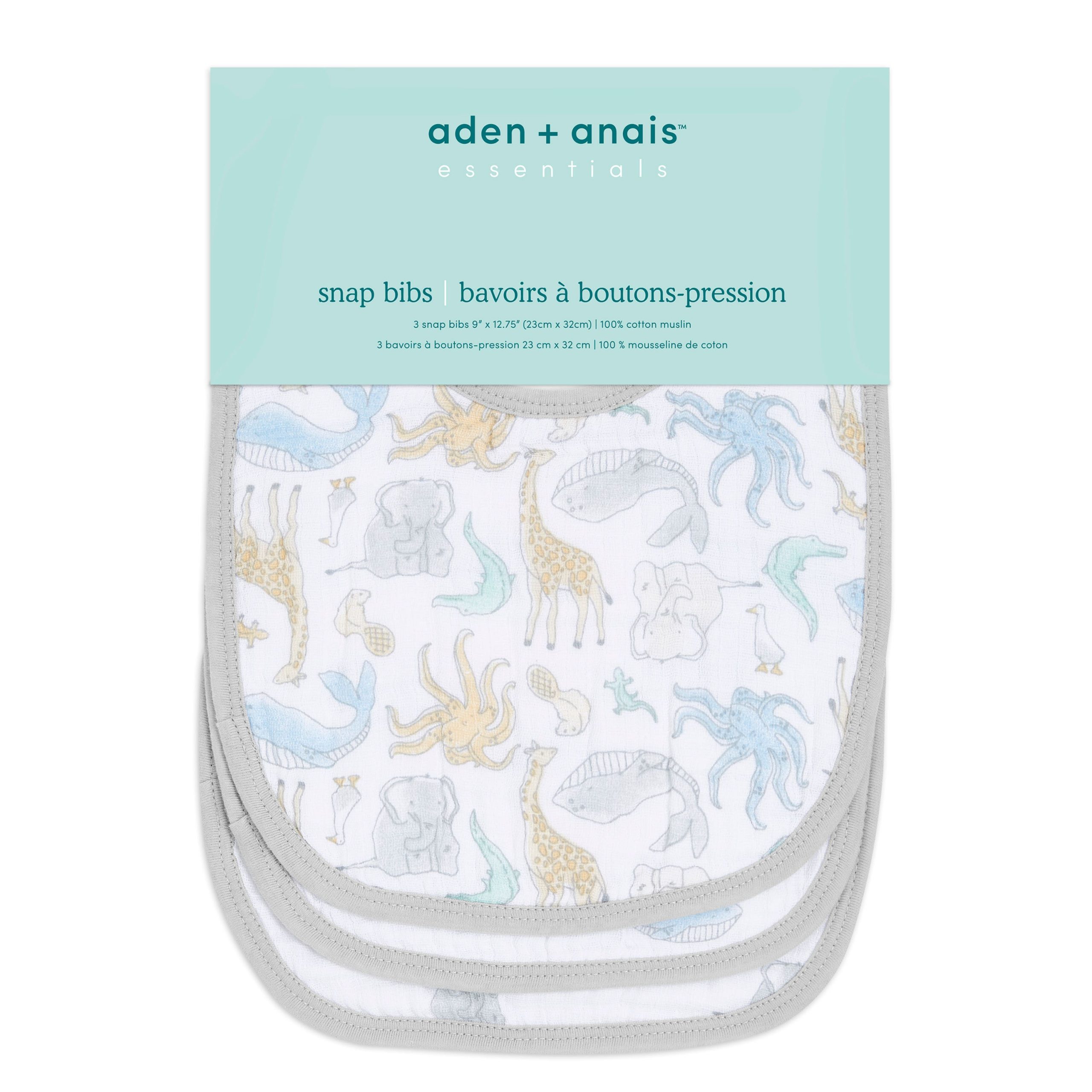 essentials cotton muslin snap bibs 3 pack - Image 3