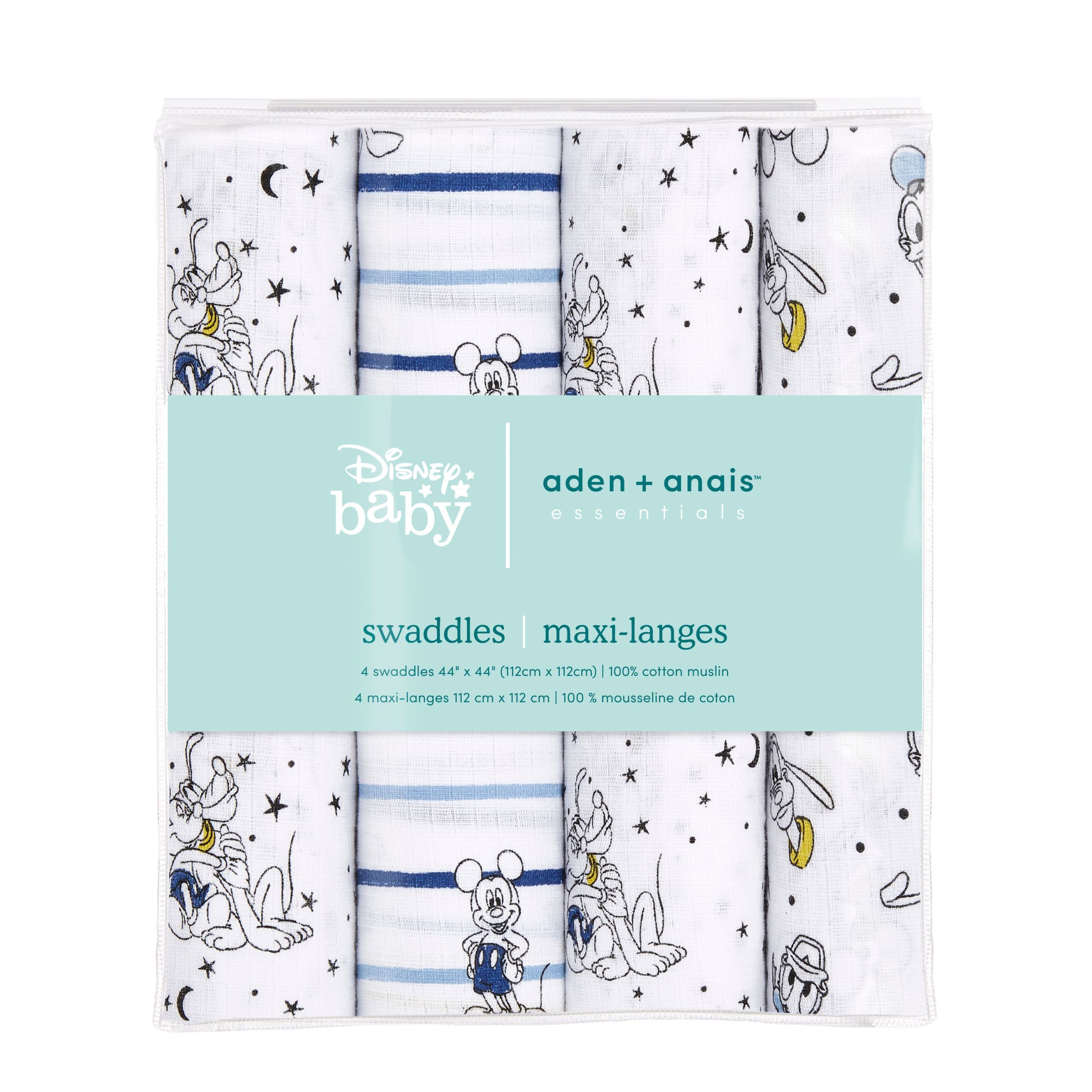 Disney™ essentials cotton muslin swaddle blanket 4 pack - Image 4