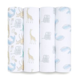 essentials cotton muslin swaddle blanket 4 pack