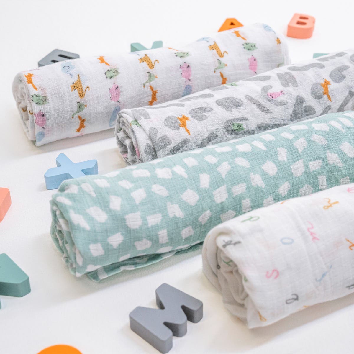 essentials cotton muslin swaddle blanket 4 pack - Image 4