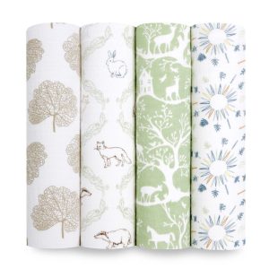 essentials cotton muslin swaddle blanket 4 pack