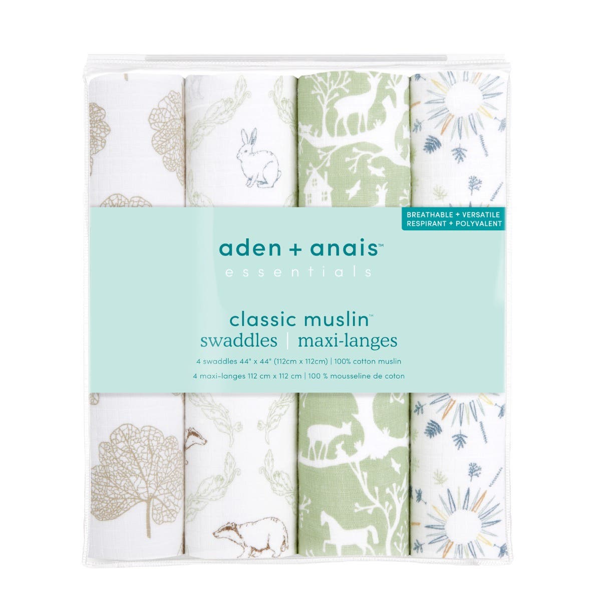 essentials cotton muslin swaddle blanket 4 pack - Image 6