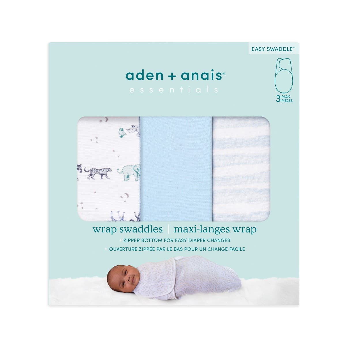 essentials easy swaddle wrap quick change 3 pack TOG 1.0 - Image 6