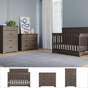 Redmond 3 Piece Nursery Set with Crib. Dresser and Chest