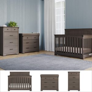 Redmond 4 Piece Nursery Set with Crib. Dresser with Changing Tray and Chest