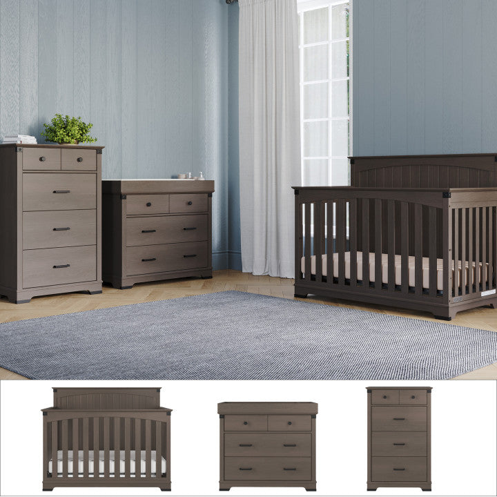 Redmond 4 Piece Nursery Set with Crib. Dresser with Changing Tray and Chest