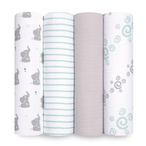 essentials cotton muslin swaddle blanket 4 pack