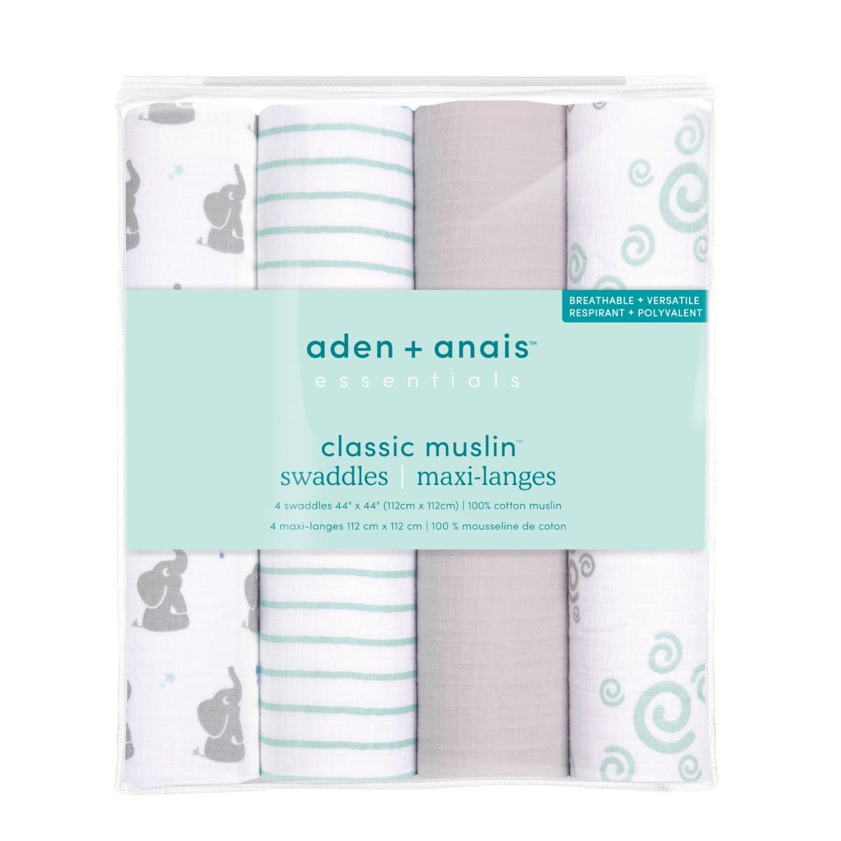 essentials cotton muslin swaddle blanket 4 pack - Image 6