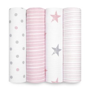 essentials cotton muslin swaddle blanket 4 pack