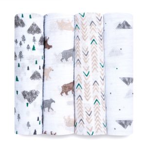 essentials cotton muslin swaddle blanket 4 pack